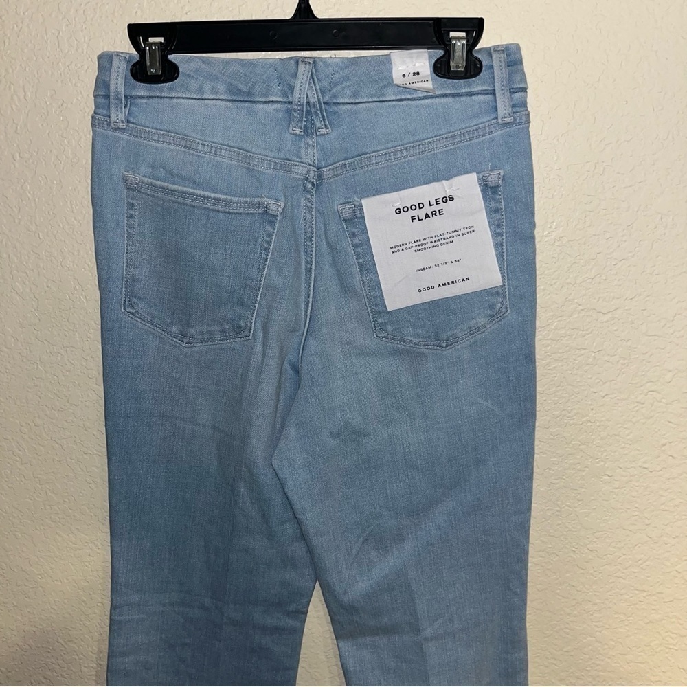 Good American Good Legs Flare Jeans Size 6/28 New With Tags - Picture 9 of 10